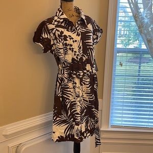 Brown and cream summer dress